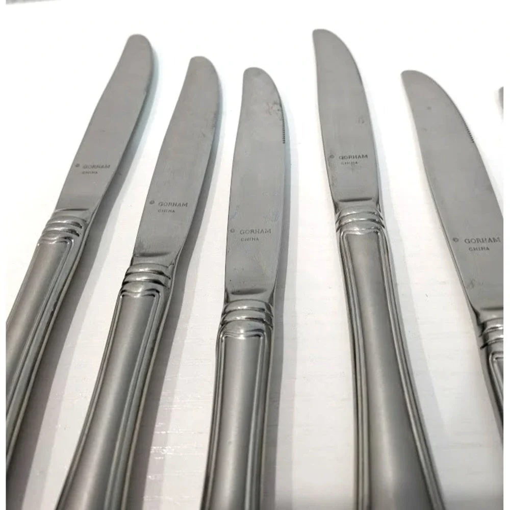 Gorham‎ MONET Frosted 7 Dinner Knives 9